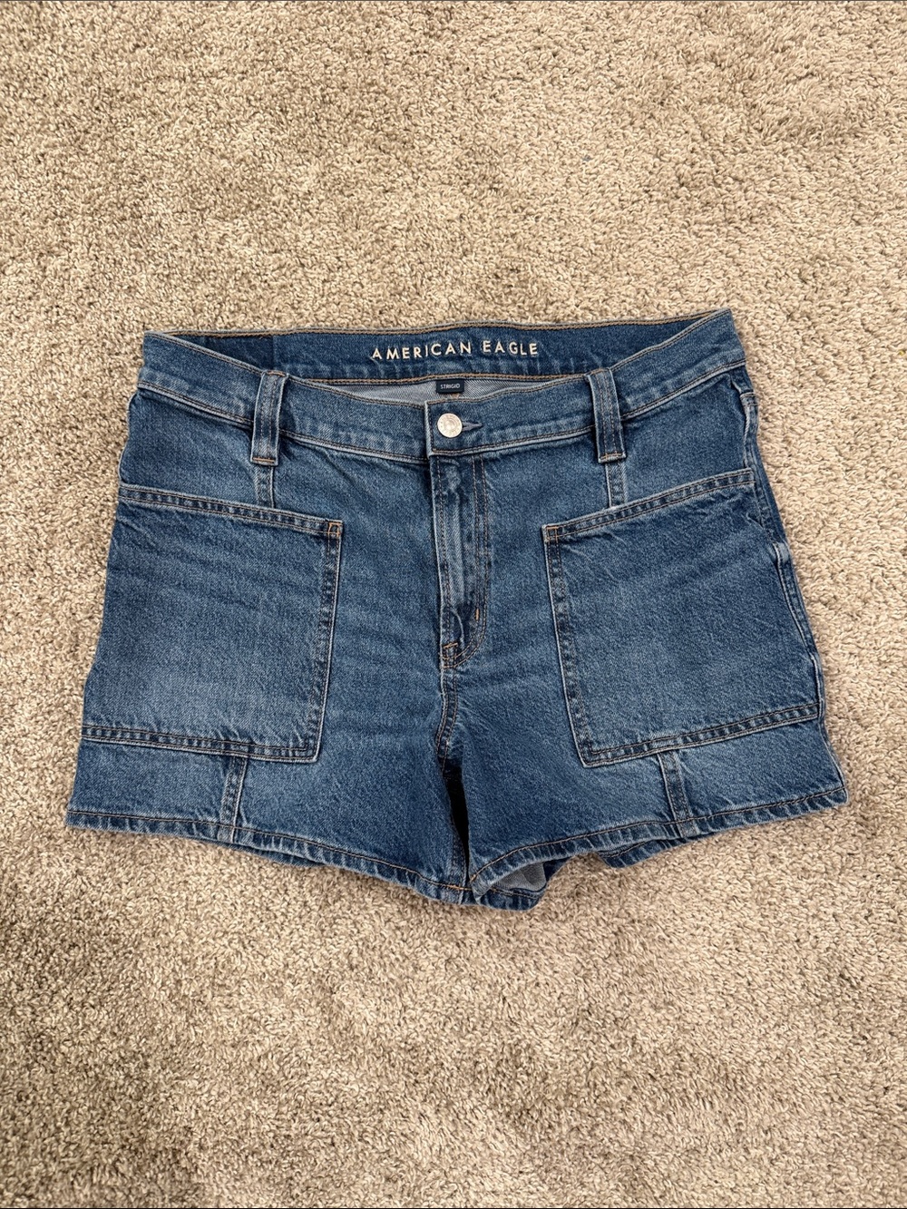 American Eagle Outfitters Blue Denim Patch Pocket Women's Shorts